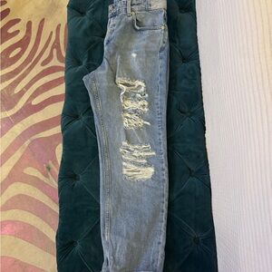 Stylish Distressed Blue Women's Skinny Jeans